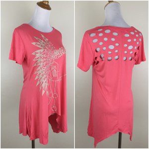 FIORELLA RUBINO Cut Out Back High Low Hem Shirt